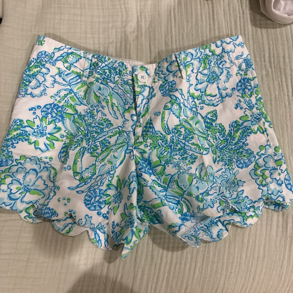 Lilly Pulitzer High Waist Blue and Green Shorts